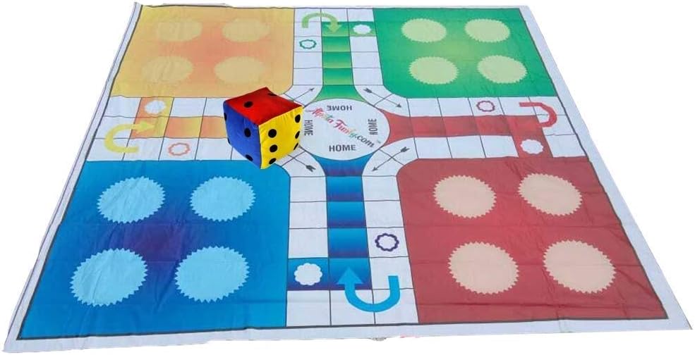 - Atpata Funky Jumbo Ludo Mat Game (10X10 Feet) with Jumbo Dice of 6 Inches for All Ages