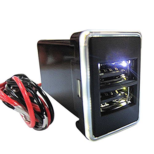 周りが光るタイプ 白 USB充電ポート増設キット USB2ポート トヨタA 社外品 ac449-W