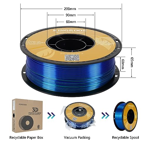 Image of Kingroon Dual Color 1.75 mm Silk Blue Green PLA Filament, Fit Most FDM 3D Printers, Dimensional Accuracy + /- 0.03 mm, 1kg Spool(2.2lbs), 3D Printer Silk PLA Shiny Filament-(Blue Green)