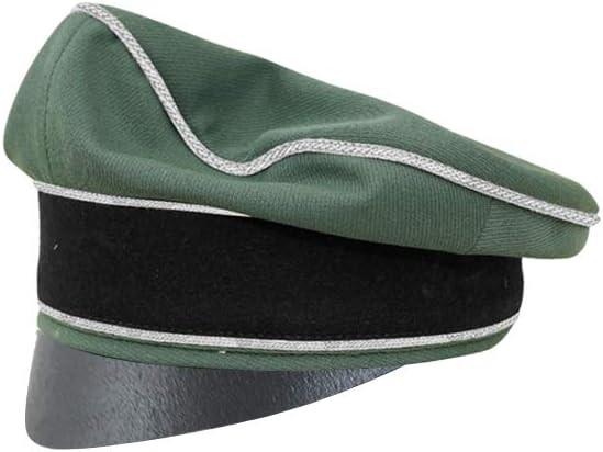 militaryharbor WW2 German Waffen Elite Officer Gabardine Crusher Cap Small Visor