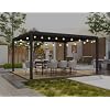 PURPLE LEAF Louvered Pergola 94AS 12 x 16 Outdoor Aluminum Pergola with Two Independently Adjustable Roof with 24 Light Bulbs for Backyard Garden
