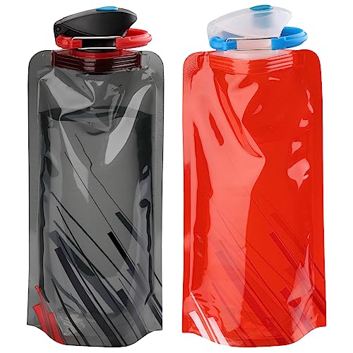 VIEVRE Botella plegable para beber botella plegable festival bolsa de beber festival botella de agua plegable bolsa para festivales botella plegable con mosquetón para senderismo aventura viajes