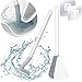Produktbild Golfbürstenkopf Toilettenbürste, Golf Toilettenbürste für Ecken und Spalten, Integrierte Silikon WC Bürste, kein Rost mit Extra Langem Griff, Wandmontage Badezimmer Klobürste (mit Halter)