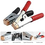 300A Heavy Duty Battery Charger Clamps , Replacement, Pure Copper, Insulated Handle for Boat Car Battery Jumper Clip Red…