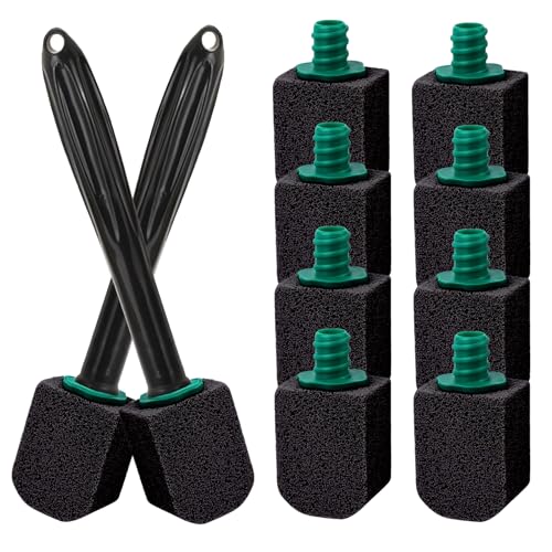 Baieye Piedra Pomez Para Limpieza WC, Kit de 10 Recambios de Piedra Pomez con Asa Reutilizable, Limpieza Eficaz para Baños, Cocinas, Fregaderos y Lavabos (Negro)