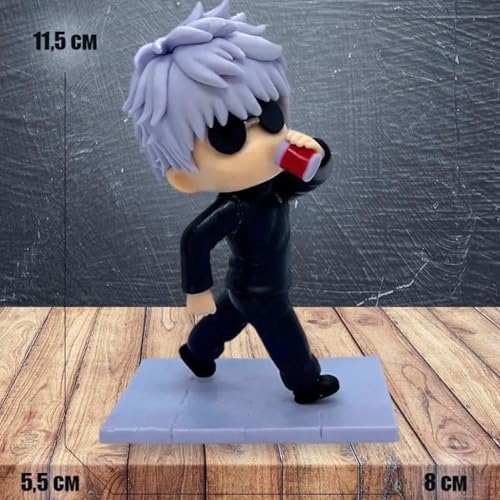 Image of FUNFOB Jujutsu Kaisen Gojo Action Figure Height-11cm Collectible for Anime Fans Gojo Figurine PVC Multicolour | Go-jo Drinking Mini