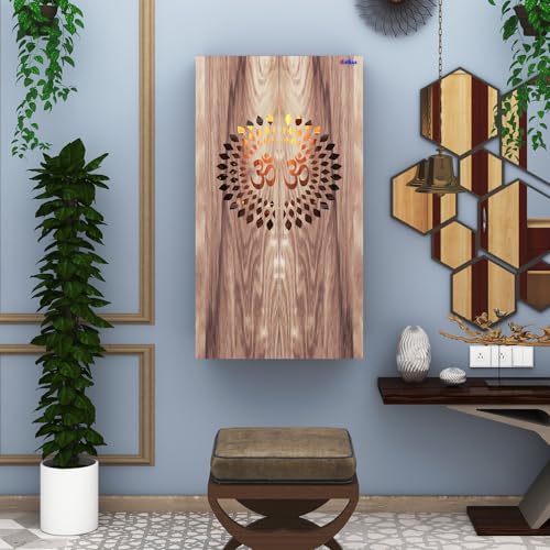 Image of Anikaa Spirit Engineered Wood LED Light Wall Temple Puja Stand Pooja Modern Designe Temple Mandir for Office & Home Decoration - CoachWood (D.I.Y - Do-It-Yourself)