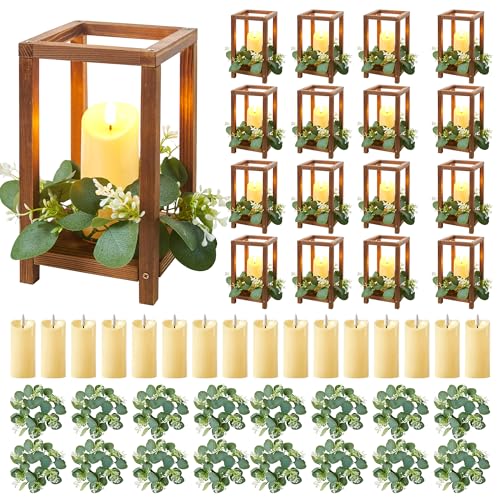 Tristcily 48 Pcs/16 Set Wooden Wedding Lantern...