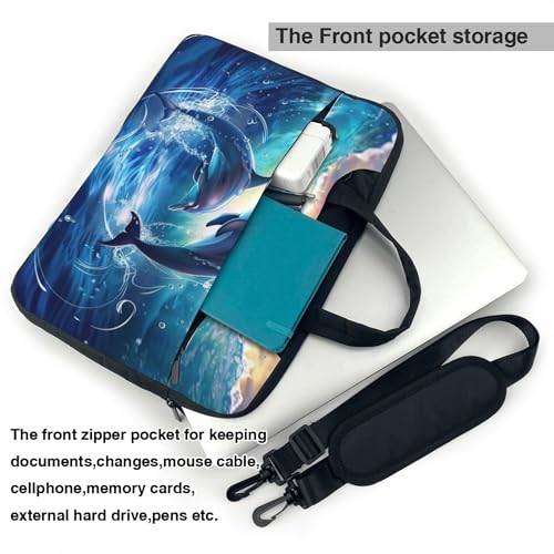 Maletín para laptop con diseño de delfines marinos miniatura 4