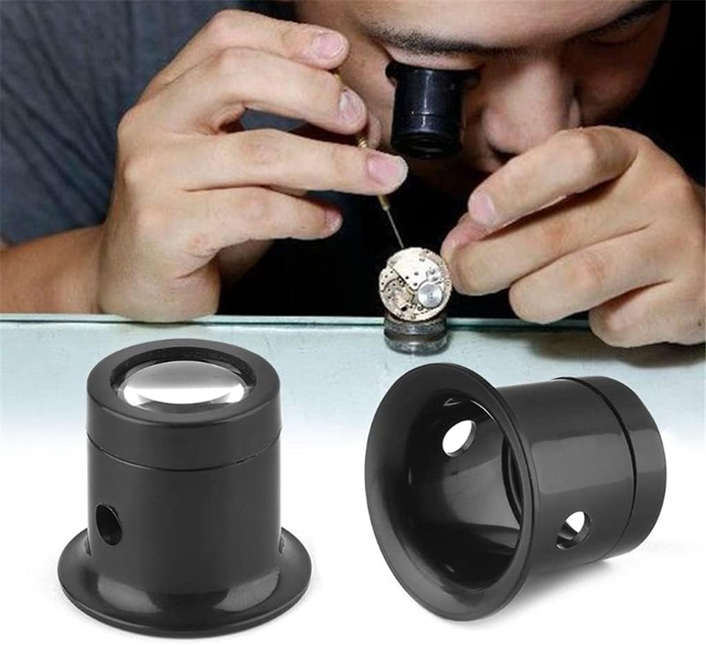 10X Monocular Glass Magnifier Watch Jewelry Repair Tools Loupe Lens Black