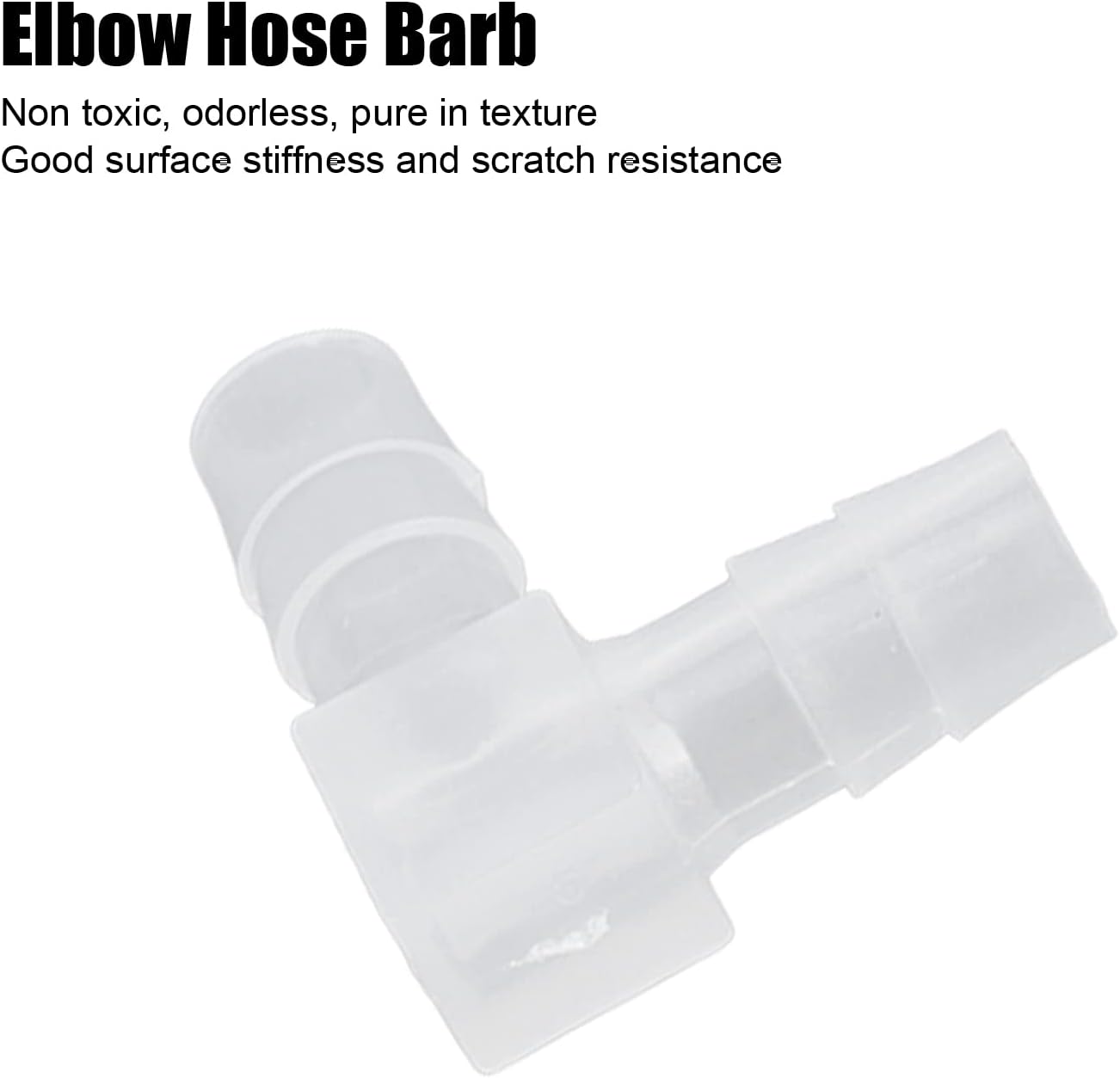 10 Pcs Elbow Hose Barb, PE Plastic Fitting 90 Degree Equal Barbed Joint Adapter, L Shape Fitting 90 Degree Elbow Hose Barb for Aquarium (8mm)