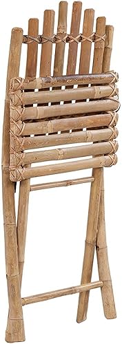 Miniatura 6 de Patio Chair Set of 2, Folding Garden Chairs with Bright Green Cushions, Rustic Bamboo Frame, 16.5x19.7x36.2in, Outdoor Seating for Balcony, Dining,