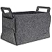 DuneDesign 25L Cesto de almacenaje de Fieltro 37x24x37cm Cesta para la leña Gris