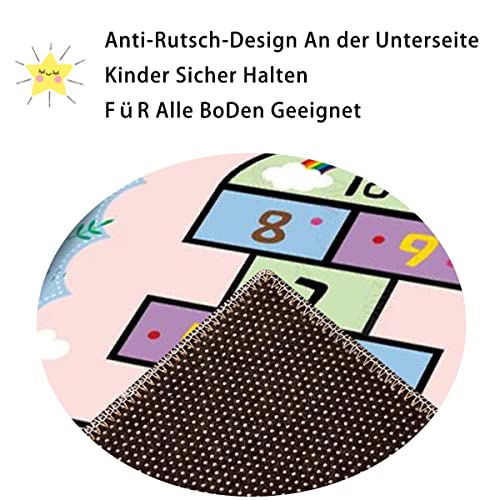 FODELIUY Hopscotch Rug, Kids Rugs for Playroom Kid's Play Mat, Cute Indoor or Outdoor Play Carpet for Children, Fun - Image 4