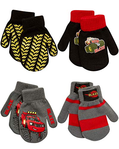 Image of Nickelodeon Boys 4 Pack Mitten or Glove Set: Paw Patrol and Blaze (Toddler /Little Boys)