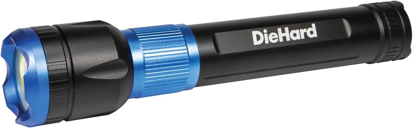 DieHard 41-6646 3,400-Lumen Water-Resistant Aluminum COB LED Rechargeable Flashlight with Power Bank