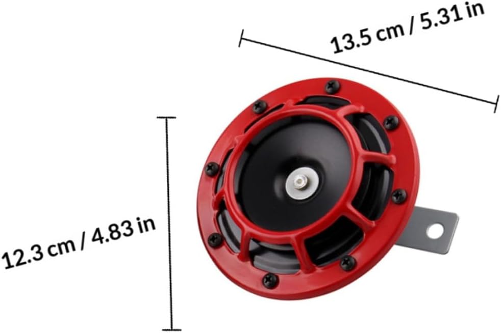 Zerodeko Super Loud 12v Car Horns Set High Low Tone Electric Whistle Horns with Relay for Motorcycle and Auto Modification Red Pair with 1 Relay for Cars and Motorbikes
