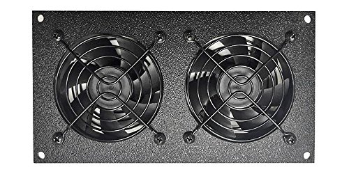 Coolerguys Programmable Thermostat Cooling Kits for Cabinets, AV, and Components (Metal, Dual 80mm)