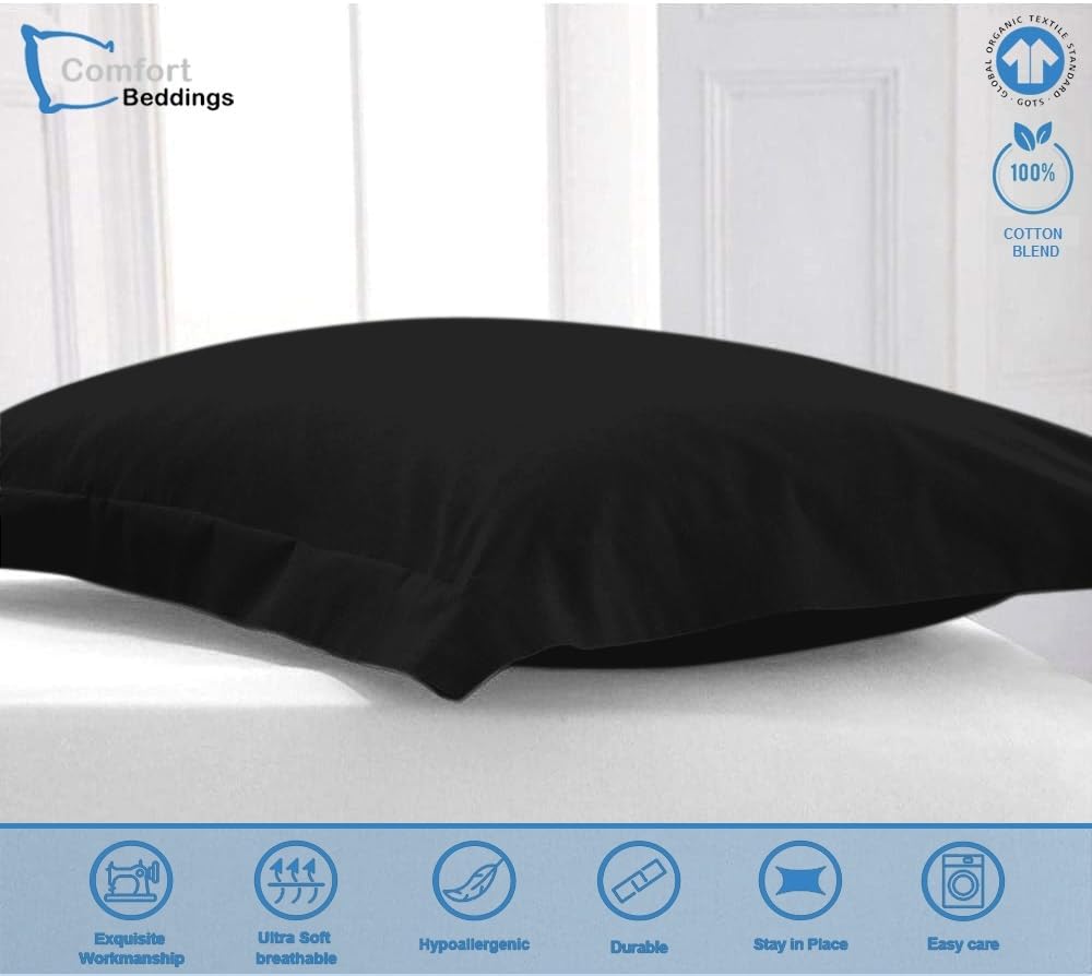 Comfort Beddings Premium Quality Pillowcases 100% Cotton Blend Square Pillow Cases Pack Of 2 - Image 4