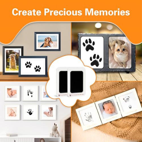 CIOXSOIO 6Pcs Fußabdruck Baby, Pfotenabdruck Set Hund, Baby Abdruckset Handabdruck set, Pfotenabdruck Set Katze kommt nicht mit Farbe in Berührung für Baby Geschenk Geschenke zur Geburt