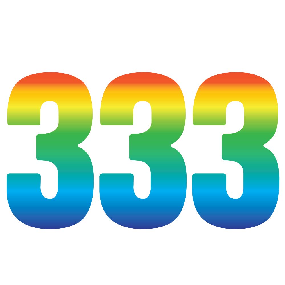Pack of 3 Trendy Rainbow Wheelie Bin Stickers Number 3 Self Adhesive Waterproof Vinyl Stickers - Ideal for Outdoor Wheelie Bins V1012 Sara Prints-image-0