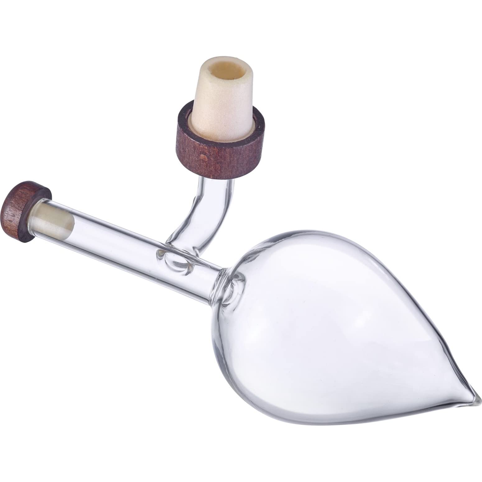 Westmark 99093380 dozownik do porcjowania, pojemność: 150 ml, odmierzanie i dekantowanie jednocześnie, szkło/tworzywo sztuczne/drewno, Gourmet, przezroczysty/brązowy