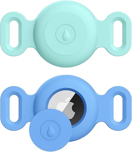 Paquete de 2 soportes para AirTag compatibles con Apple AirTag, protector de silicona para collar de perro y gato, soporte para Airtags para