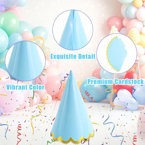 CANREVEL 24 PCS Pastel Party Hats for Kids and Adults, Party Supplies for Party Decorations, Party Headwear for Birthday|Celebration|Party, Macaron Cone Kids Hats for Girls Boys Women Men - Thumbnail 6