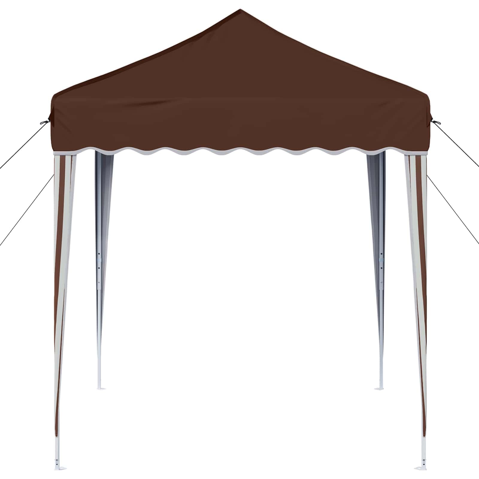 Namiot imprezowy Pop-up, brązowy, 195 x 195 x 245 cm, składany pawilon do ogrodu, na taras, kemping, festiwal, wesele, grillowanie i imprezę w ogrodzie, ze stabilną ramą stalową i materiałem