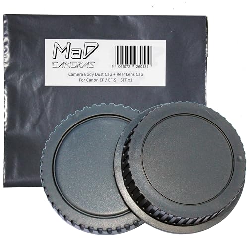 MaD Camera - 1x SET Body Cap + Rear Lens Cap - Dust Protection for Canon EF-S - Compatible with Canon