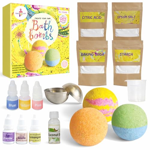 Image of Kalakaram DIY Bath Bomb Making Kit for Kids | STEM Science Experiment & Learning Kit, Educational Birthday Gift for Boys & Girls Ages 8, 9, 10,11,12, 13,14 | Creative Activity for Young Scientists