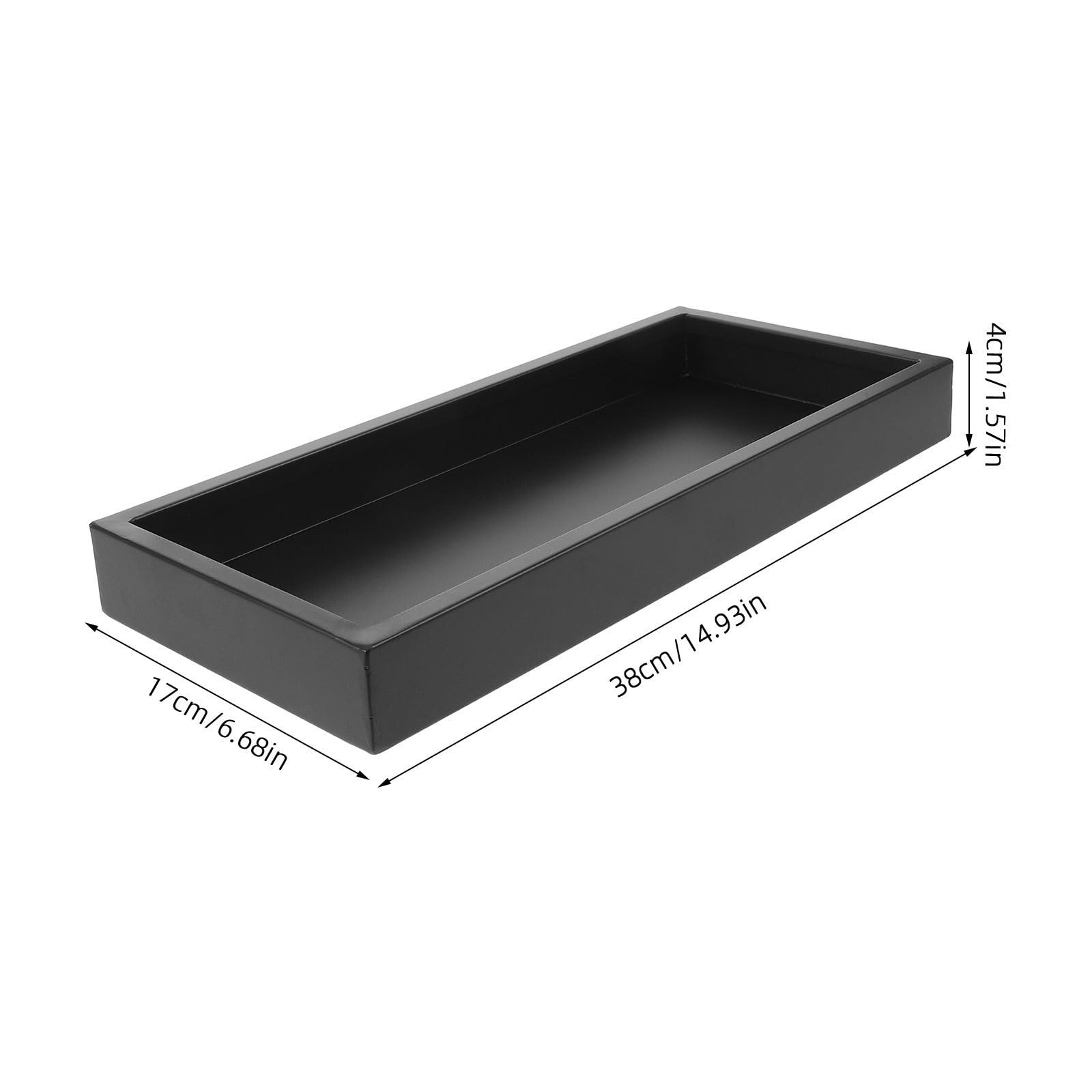 Bandeja para Plantas Rectangular de Hierro Negro, 15x6, 7x1, 6 Pulgadas