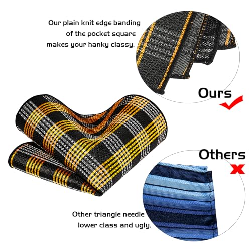 Image of 5PCS Mens Silk Tie, Pocket Square, Cufflinks, Drilled Tie Ring and Lapel Pin Set for Wedding Groom Party