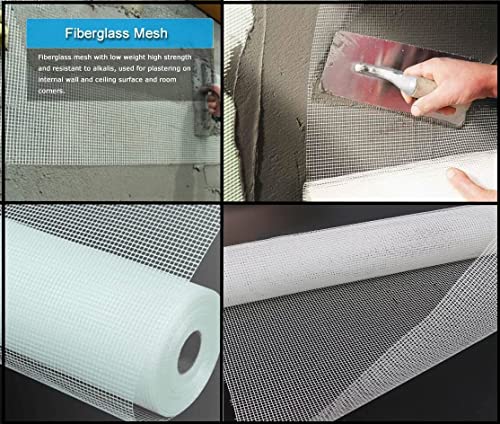 Image of Fiber Mesh Glass Coated Roll 45 GSM for Waterproofing, Roof /Crack Patch /Wall Repair, Wall Coating /Plastering mesh, Chicken mesh, Murga Jali (4 Inch X 50 Meter) (4 inch)