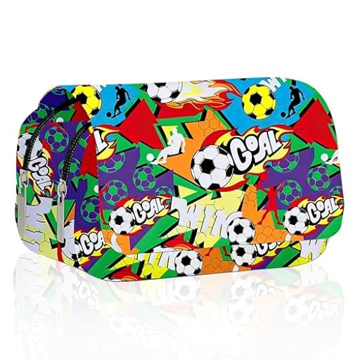 Lvjkes Estuche Fútbol, Estuche Escolar 3 Compartimentos Alta Capacidad, Estojo con Solapa y Cremallera, para Niños, Chico, Chica, Adolescentes, Estudiantes - A | Ya disponible en tu tienda friki favorita! En mundofriki.es!
