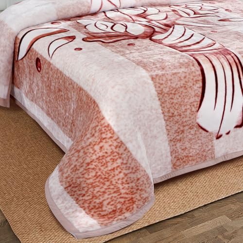 Image of Signature All Season Double Bed Blanket | Super Soft Plush, Lightweight & Cozy | 220 x 240 cm | 2.5 kg | Multi-Color Vibrant Print | Ideal for Winter, AC Use & Gifting (Terracotta Grace)