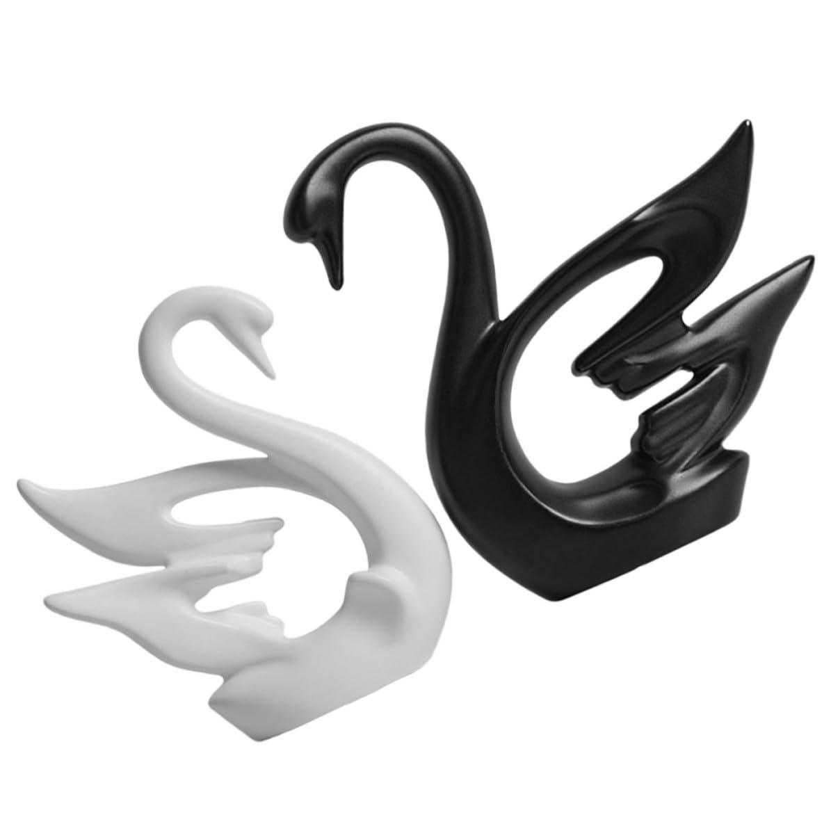 Figurines cygne amoureux céramique moderne statuette oiseaux maison