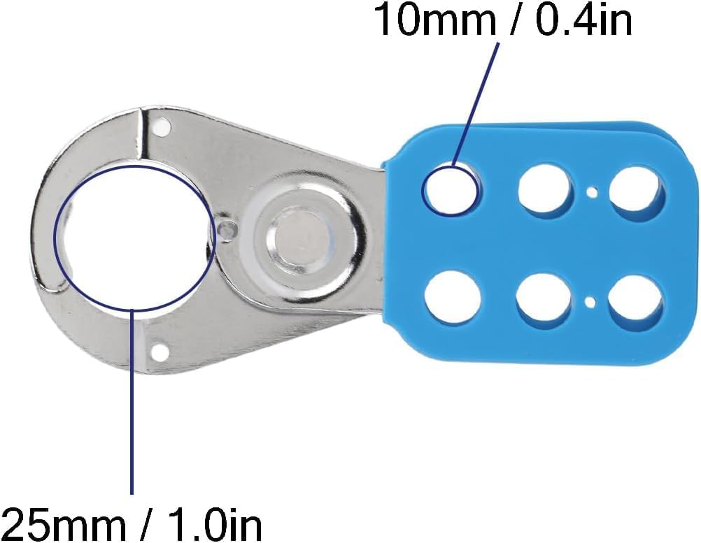 Safety Hasp Lock, Six Holes Lock Out Tag Out Hasp, Stainless Steel Padlock Hasp with Extended Jaw for Home Industry, Blue (1, Blue)