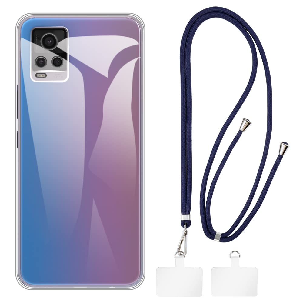 Crossbody/Neck Strap TPU Phone Case Combo Compatible with Vivo V20 2021, Shockproof Protective Cover with Adjustable Lanyard