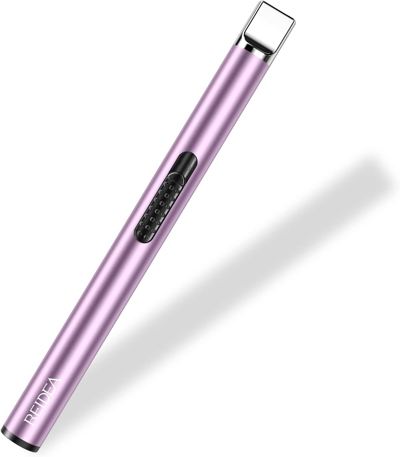 REIDEA Electric Arc USB Rechargeable Candle Lighter With Safe Button and Hanging Hook, Windproof Flameless Grill Multipurpose Long Lighter for Home Kitchen (Lavender Purple)