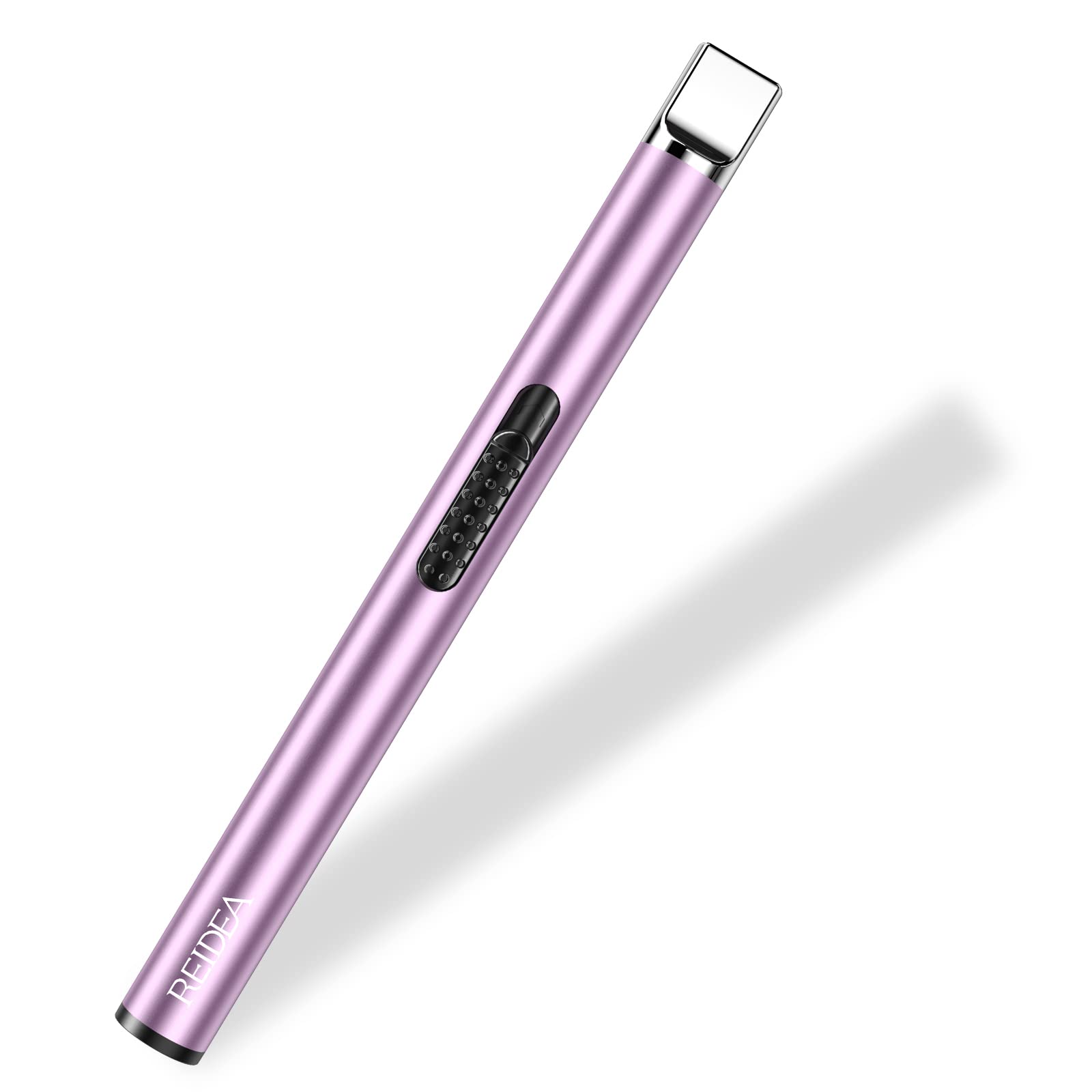 REIDEALighter S4 Electronic Candle Lighter USB Rechargeable with Security Lock, Windproof Fast Heat Sinking, Non-Slip Switch Electronic Lighter for Candle, Grill, Camping (Lavender Purple)