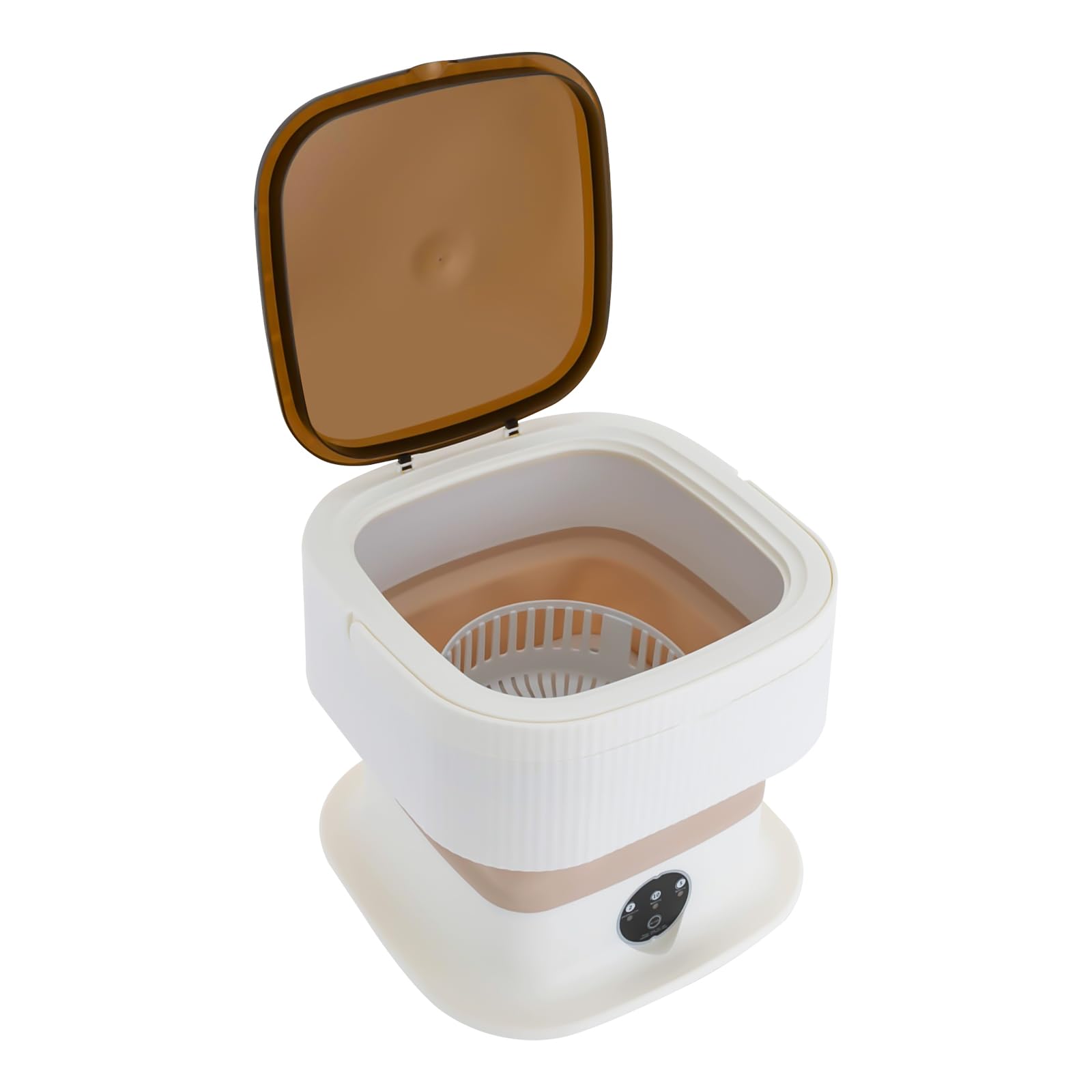 Mini lavatrice portatile da 10 l, lavatrice pieghevole con 3 modalità, per biancheria intima, calze, vestiti per bambini, semiautomatica (Cachi)