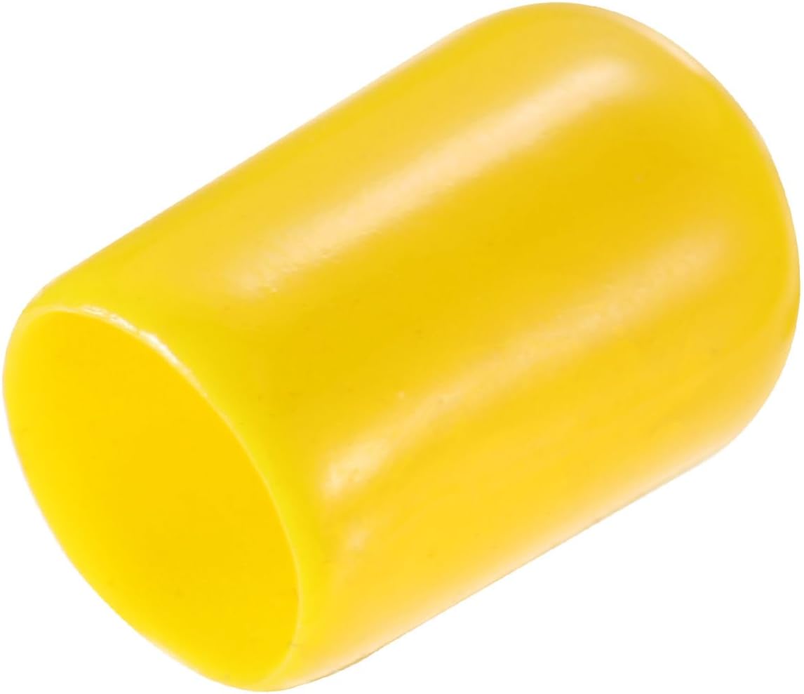 uxcell 20pcs Rubber End Caps 9mm ID Vinyl PVC Round Tube Bolt Cap Cover Screw Thread Protectors Yellow Yellow 9mm