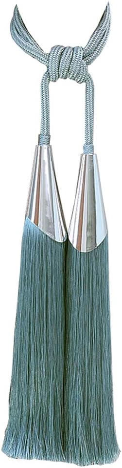 1 Pair Double Balls Tassels Curtain Tiebacks Holdbacks Creative Decorative Drape Tiebacks Rope Tassel Curtain Buckle (Light Blue)
