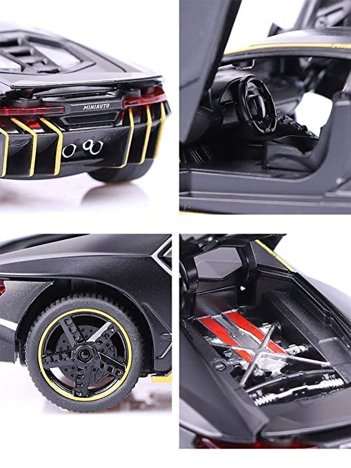 Image of Alokik Enterprise Diecast Car Compatible for Lamborghini Sian 1:32 Scale Model Car Alloy Pull Back Door Opening Vehicles & Lights with Sound Toy Car【Black Color】