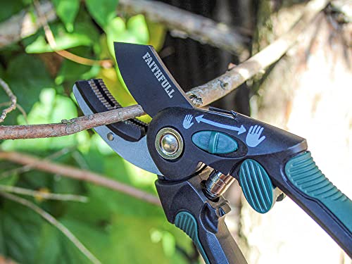 Faithfull FAICOUANV8 Countryman Anvil Secateurs - 215mm (8in) Cutting Cap: 16mm (5/8in), Green - Image 4