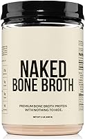 NAKED Beef Bone Broth Protein Powder: 21g Protein, 17g Collagen - Unflavored Gut & Joint Support, Gluten-Free, No GMO 1LB