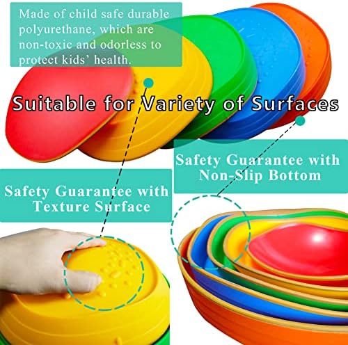 10 PCS Balance Stepping Stones for Kids, Obstacle Course Play Outdoor Backyard Activities Equipment Helps Build Children's Coordination and Confidence, Non-slip Surface and Edging 7 516ft1GIEfL. AC
