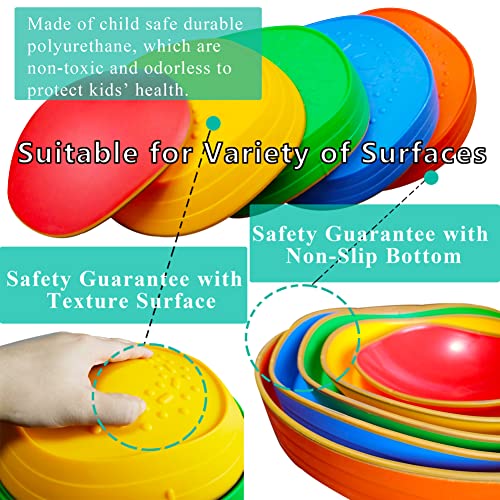 Meanhdag 10 Pcs Balance Stepping Stones For Kids, Obstacle Course Play Outdoor Backyard Activities Equipment Helps Build Children's Coordination And Confidence, Non-Slip Surface And Edging #TOP6