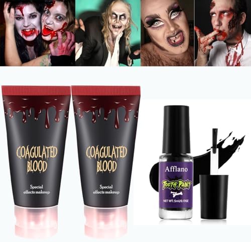 Amazon.com : Edible Fake Blood Gel and Black Tooth Paint, Realistic Sfx ...